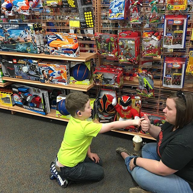 Told him that he could have the toy if he could figure out what the price was after 20% off.
