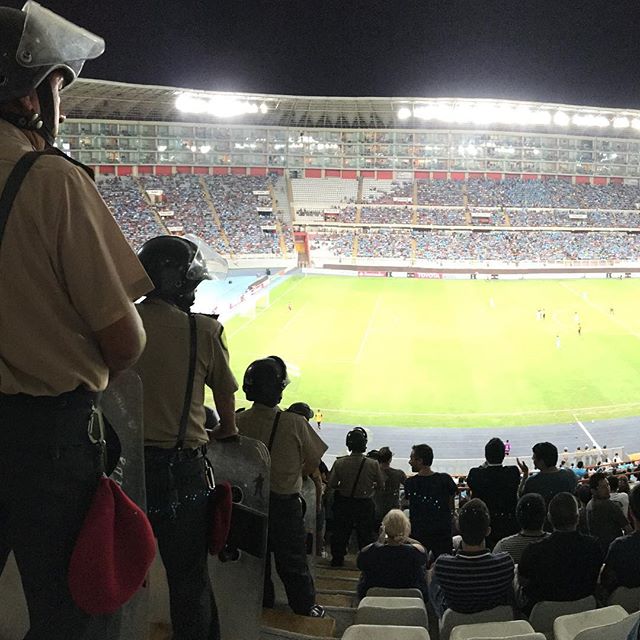 There were quite a few policemen at the Sporting Cristal vs. Peñarol game.