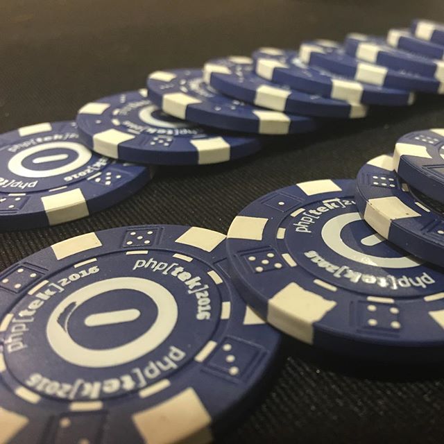 Don’t forget to come and get your #automattic poker chip at #phptek!