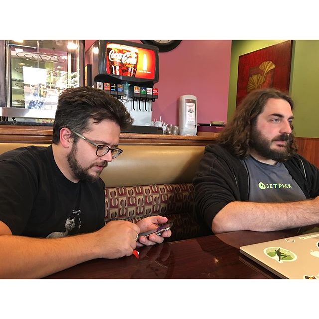 @roccotrip and @sdquirk at House of Pizza for lunch.