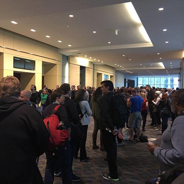 Lining up for state of the word. #wcus