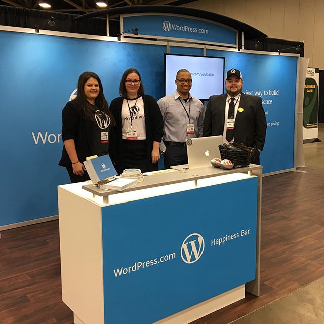 Working the @wordpressdotcom booth with some friends at #smallbizexpo. Come see us to talk about hosting your business site. #WordPressSBE