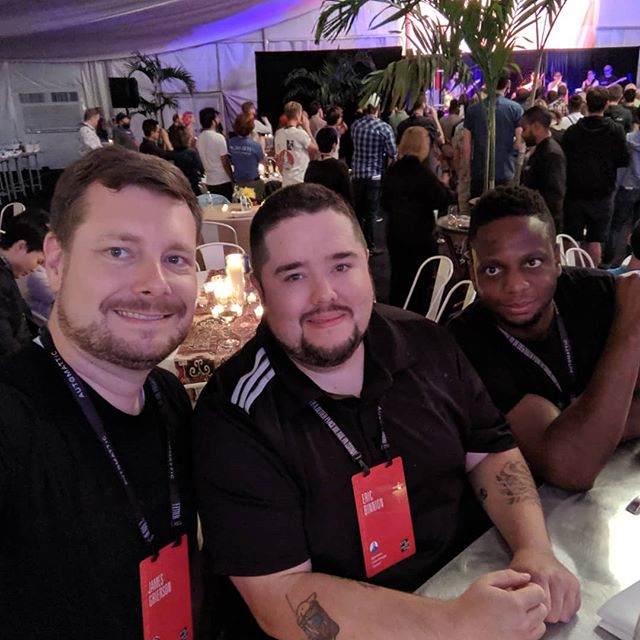 James, Oli, and myself at the #a8cgm party